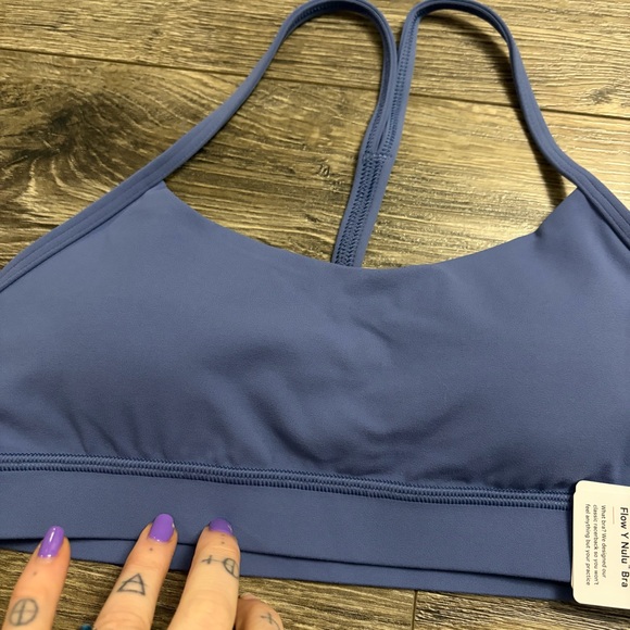 NWT Lululemon Flow Y Bra Nulu A-C (Brilliant Blue) Size 6 - Picture 4 of 7